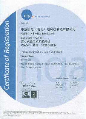 Quality Management System Certificate